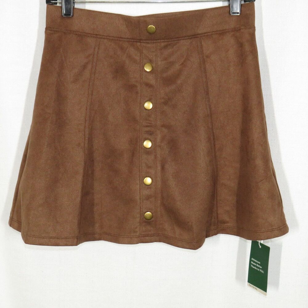 Halara Faux Suede Decorative Button Pull On Mini Skort Size Small